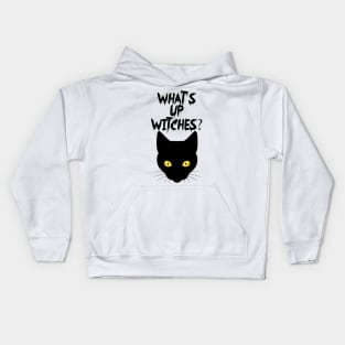 Halloween Funny Whats Up Witches Cat Kitten Kids Hoodie